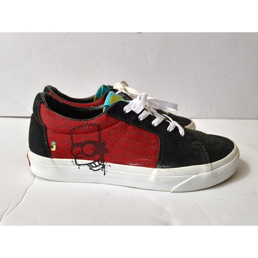 Vans X The Simpsons Sk8-Low El Barto Shoes Men's Size 5.5 Red Low Top Sneakers
